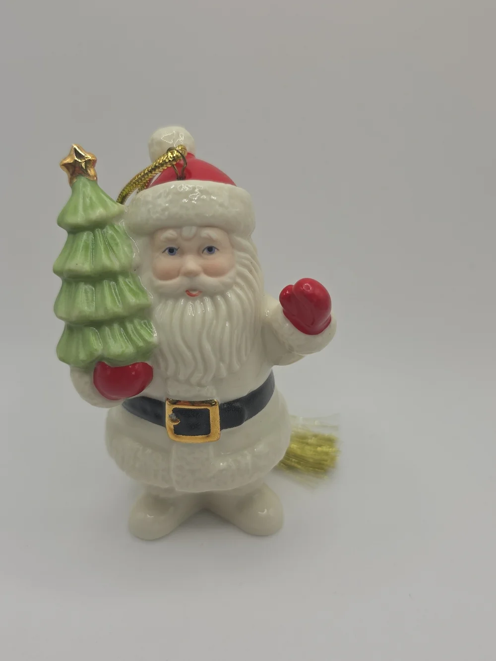 Lenox White and Red Santa Tree Holiday Ornament